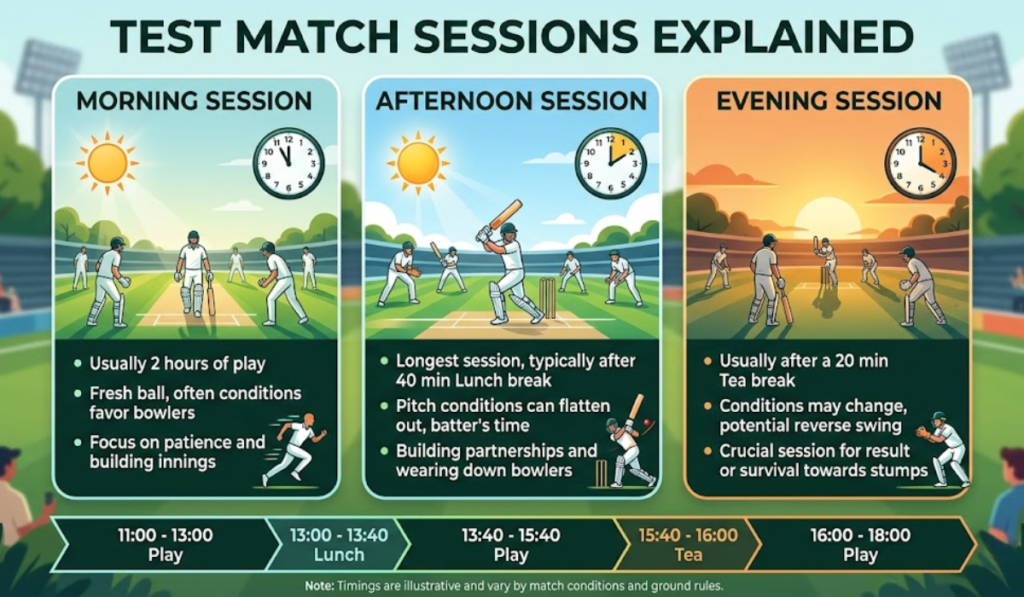 Test Match Lunch Break Time