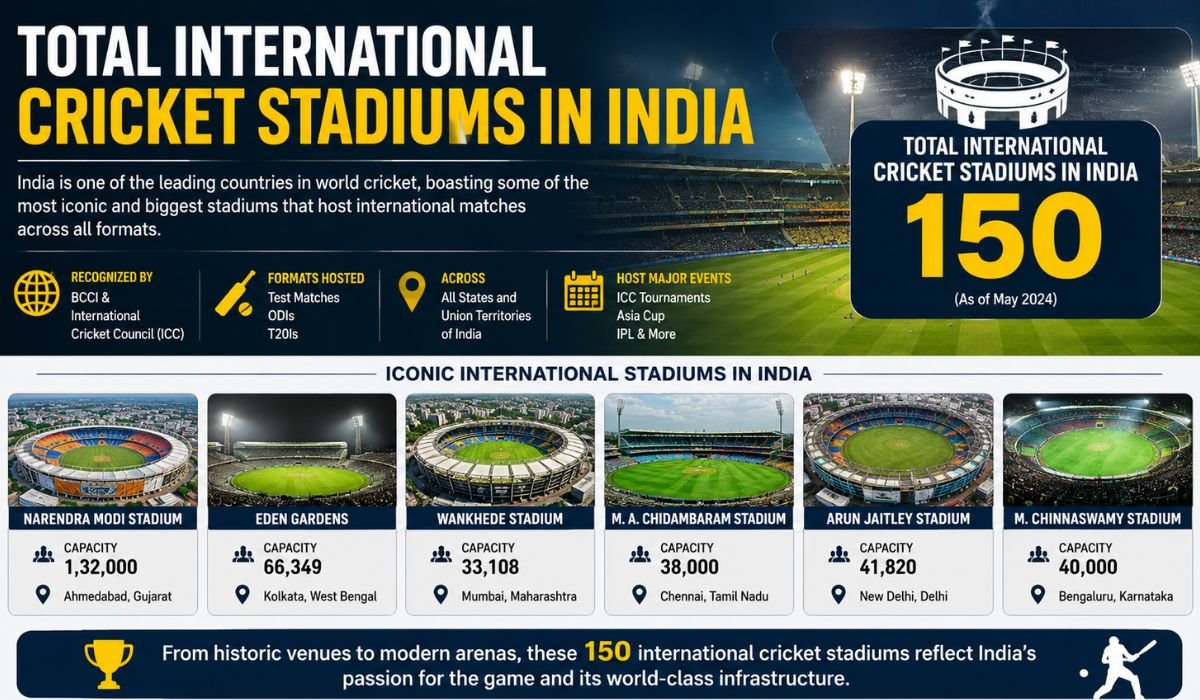 Total International Cricket Stadiums in India
