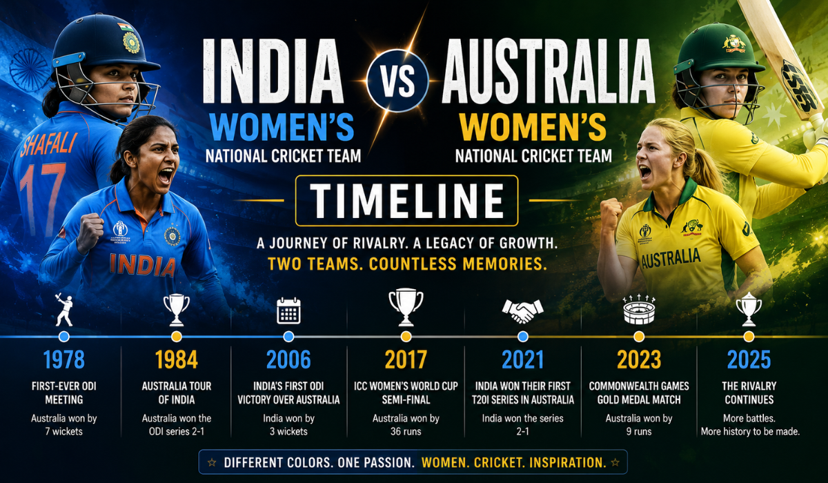 India Women's National Cricket Team vs Australia Women's National Cricket Team Timeline