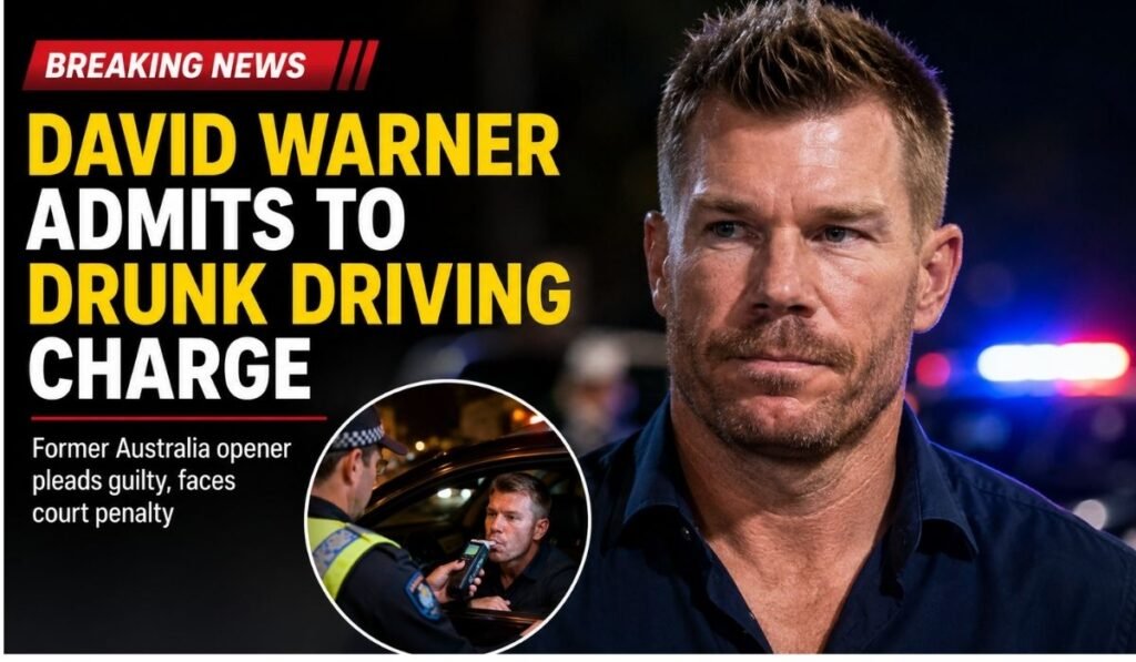 Former Australia opener David Warner admits to drunk driving charge