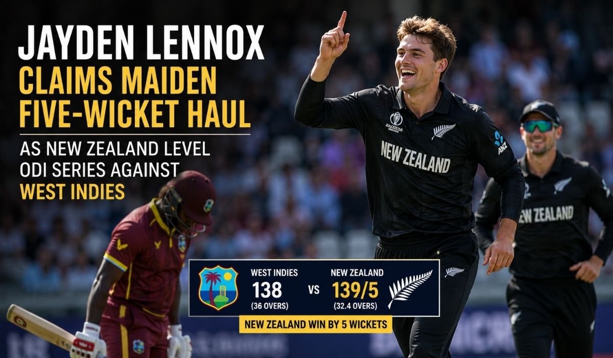 Jayden Lennox Claims Maiden Five-Wicket Haul as New Zealand Level ODI Series Against West Indies