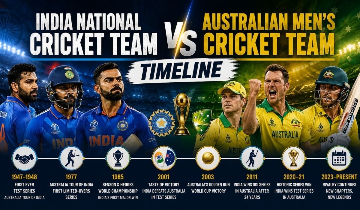 India National Cricket Team vs Australian Men Cricket Team Timeline